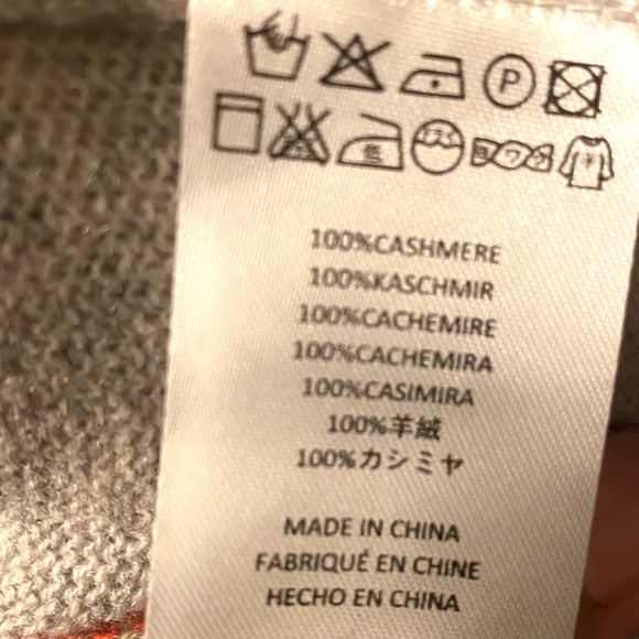 NEEDLE 100% Cashmere  pullover GRAY, NAVY & ORANGE sweater Anthropologie… - Picture 5 of 9